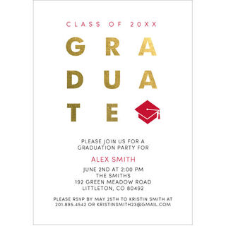 Gold Foil Graduate Invitations